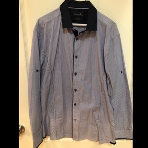 Blue Isaac b. Slim fit button down w/ navy collar